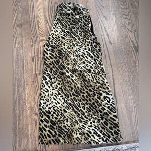 Zara Halter Linen Animal Print Dress